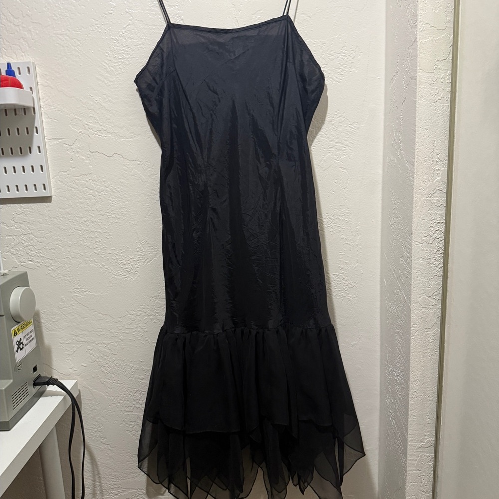 Elegant Black Spaghetti Strap Dress